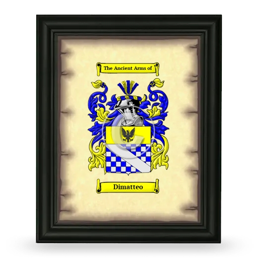 Dimatteo Coat of Arms Framed - Black
