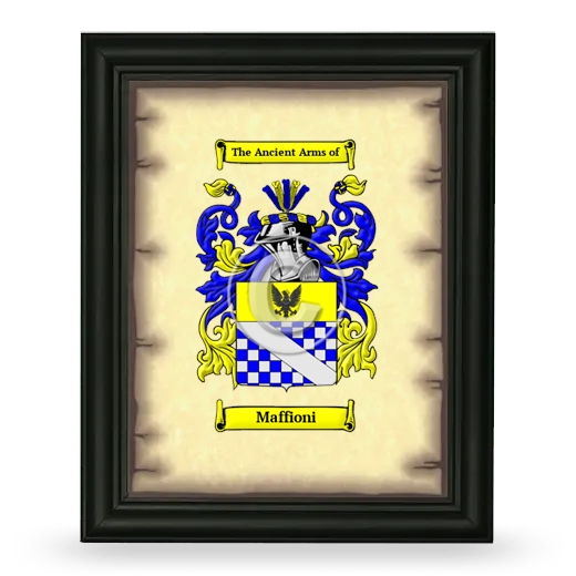 Maffioni Coat of Arms Framed - Black