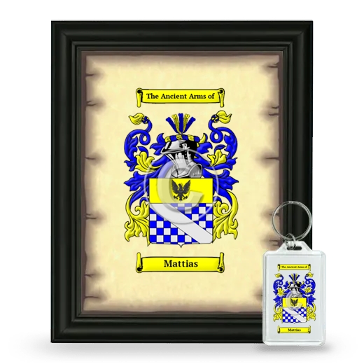 Mattias Framed Coat of Arms and Keychain - Black