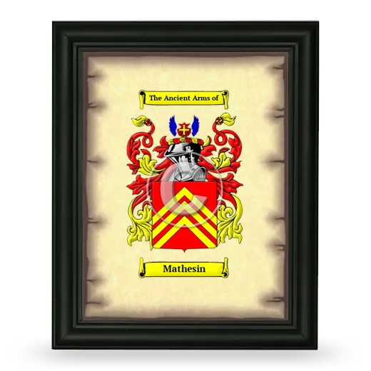 Mathesin Coat of Arms Framed - Black