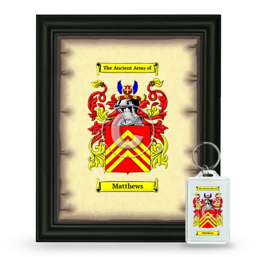 Matthews Framed Coat of Arms and Keychain - Black