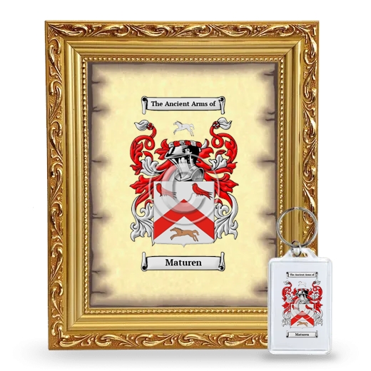 Maturen Framed Coat of Arms and Keychain - Gold