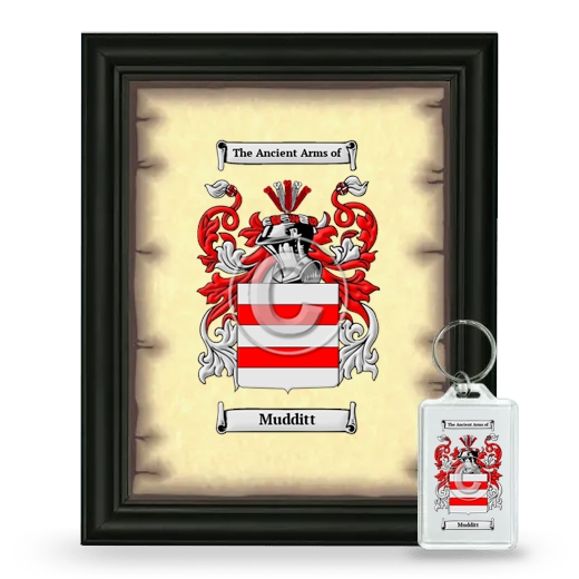 Mudditt Framed Coat of Arms and Keychain - Black