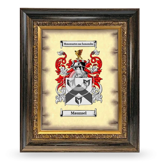 Maunsel Coat of Arms Framed - Heirloom