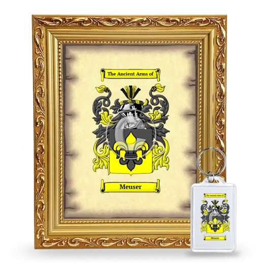 Meuser Framed Coat of Arms and Keychain - Gold