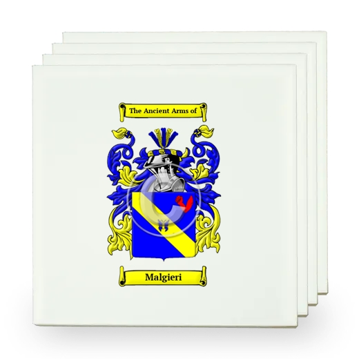 Malgieri Set of Four Small Tiles with Coat of Arms