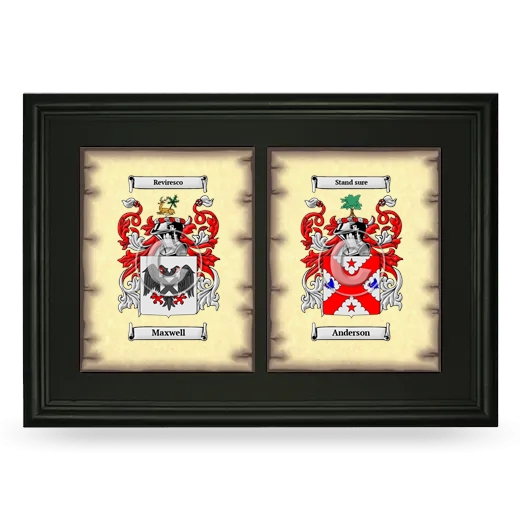 Double Coat of Arms Framed - Black