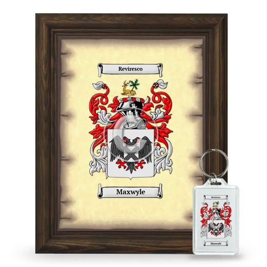 Maxwyle Framed Coat of Arms and Keychain - Brown