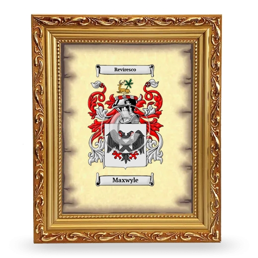 Maxwyle Coat of Arms Framed - Gold