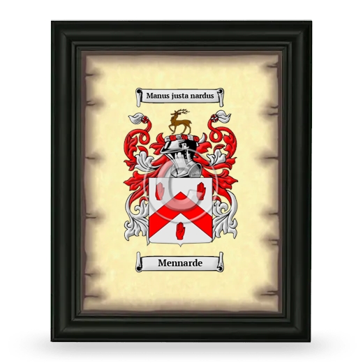Mennarde Coat of Arms Framed - Black