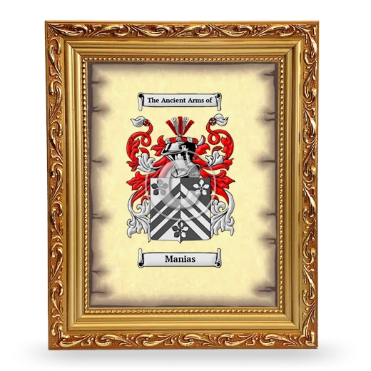 Manias Coat of Arms Framed - Gold