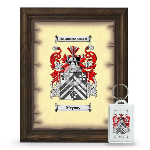 Meynay Framed Coat of Arms and Keychain - Brown