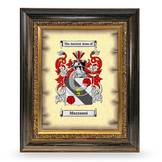 Mazzanni Coat of Arms Framed - Heirloom