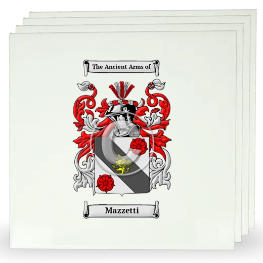 Mazzetti Set of Four Large Tiles with Coat of Arms