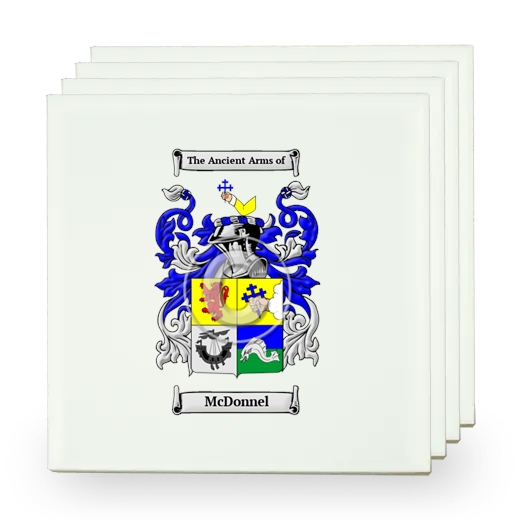 McDonnel Set of Four Small Tiles with Coat of Arms