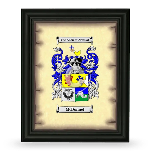 McDonnel Coat of Arms Framed - Black