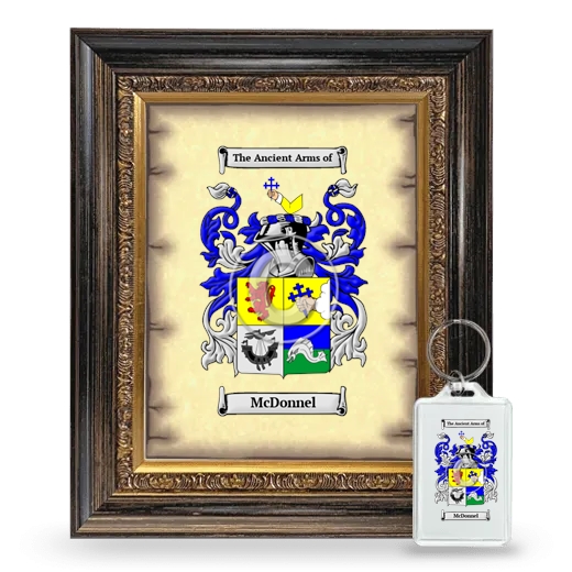McDonnel Framed Coat of Arms and Keychain - Heirloom