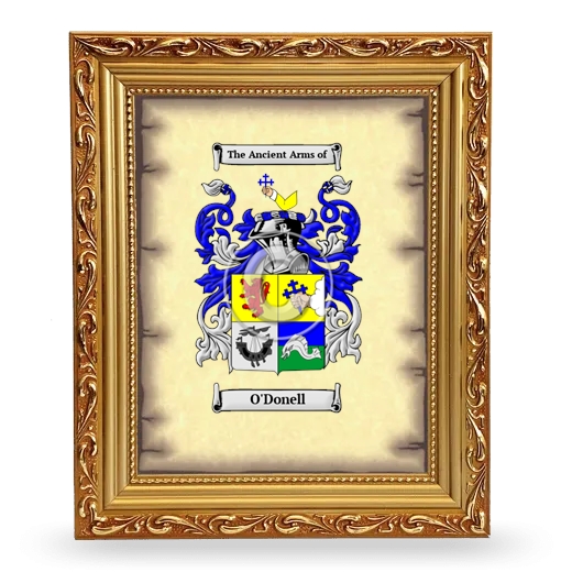 O'Donell Coat of Arms Framed - Gold