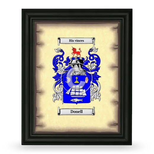 Donell Coat of Arms Framed - Black