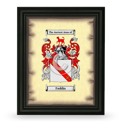 Faddin Coat of Arms Framed - Black