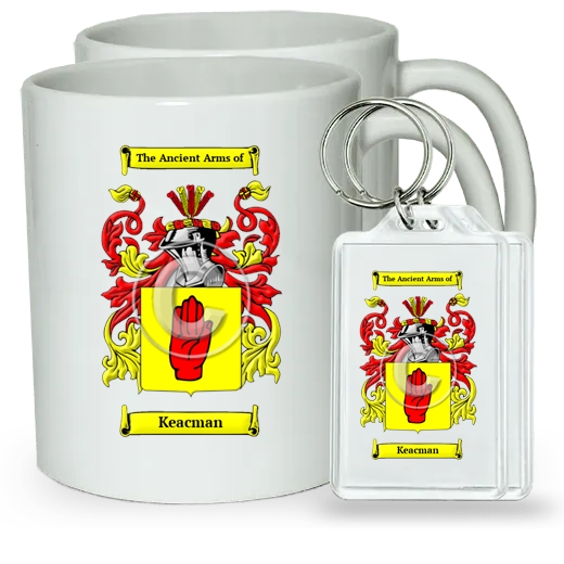 Keacman Pair of Coffee Mugs and Pair of Keychains