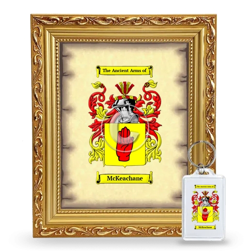 McKeachane Framed Coat of Arms and Keychain - Gold