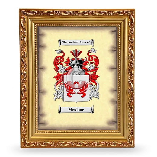 McAlone Coat of Arms Framed - Gold