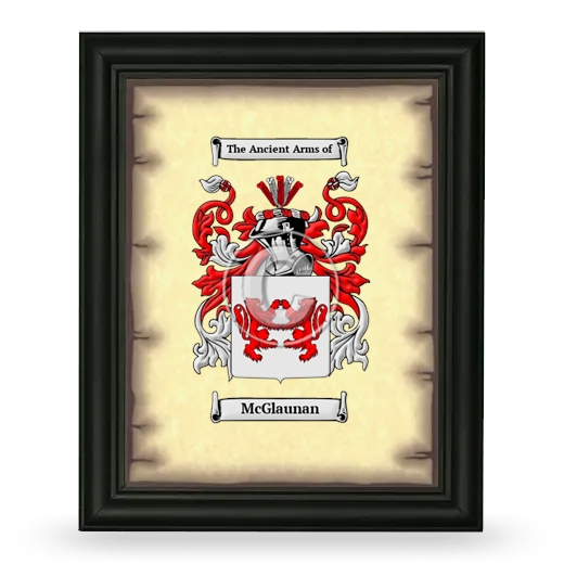 McGlaunan Coat of Arms Framed - Black