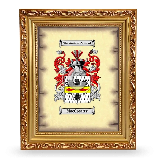 MacGroarty Coat of Arms Framed - Gold