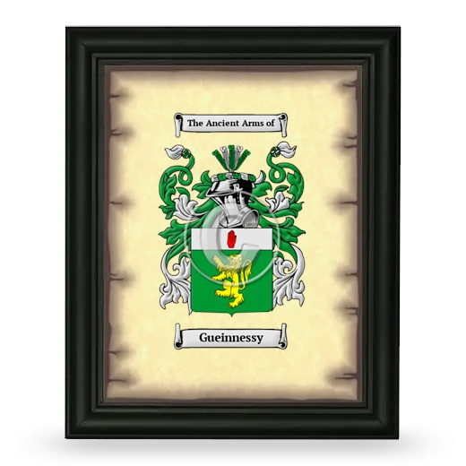 Gueinnessy Coat of Arms Framed - Black