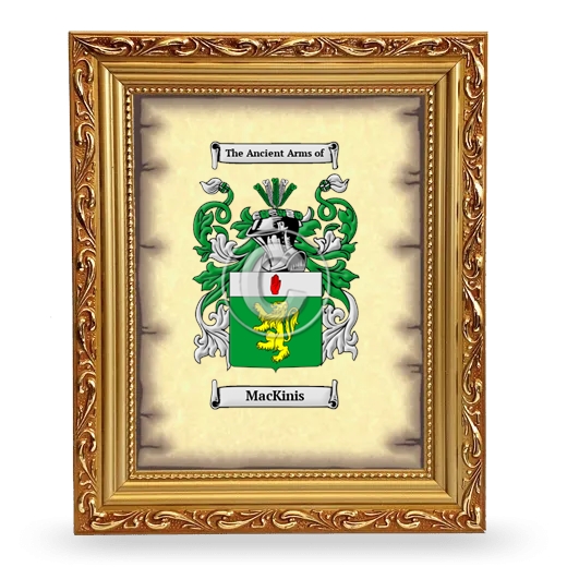 MacKinis Coat of Arms Framed - Gold