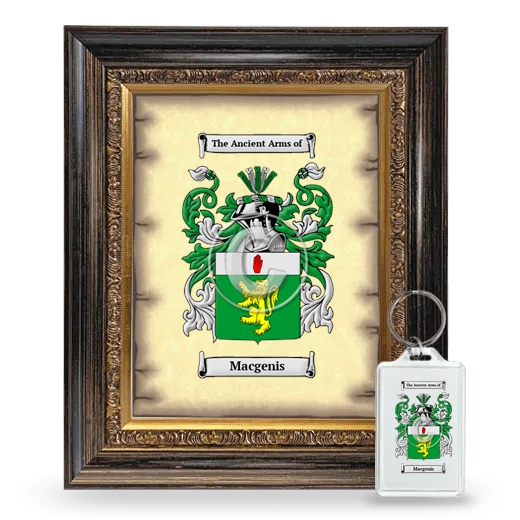 Macgenis Framed Coat of Arms and Keychain - Heirloom