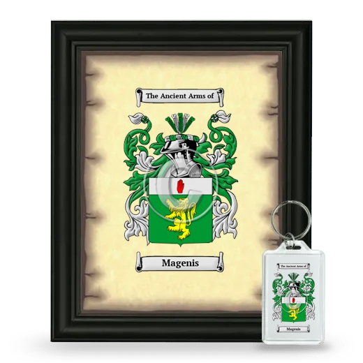 Magenis Framed Coat of Arms and Keychain - Black