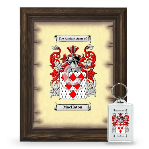 MacHaton Framed Coat of Arms and Keychain - Brown