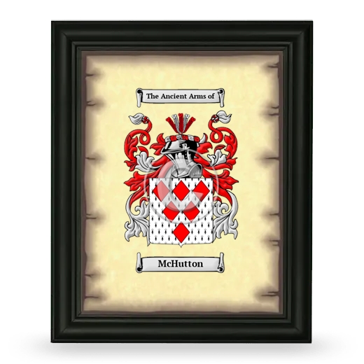 McHutton Coat of Arms Framed - Black