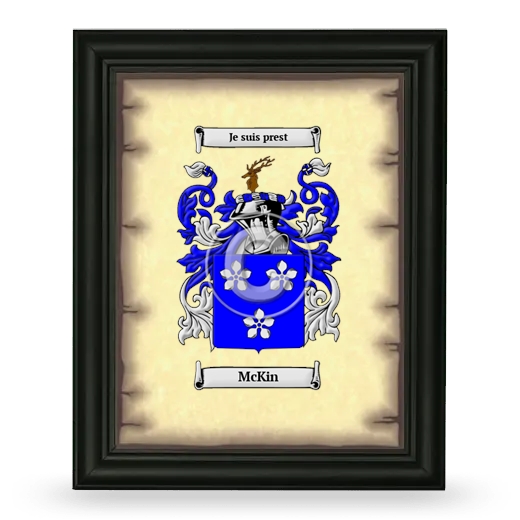 McKin Coat of Arms Framed - Black