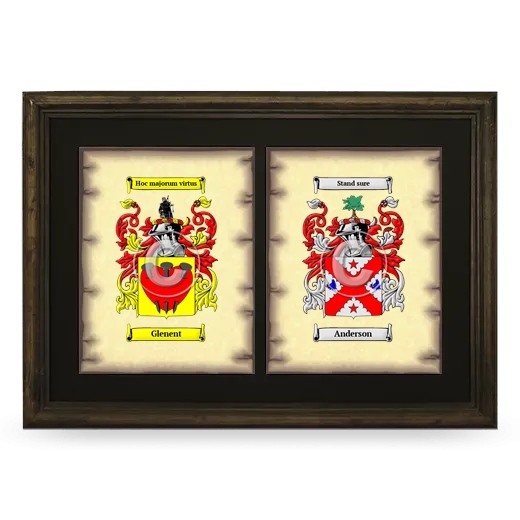 Double Coat of Arms Framed - Brown