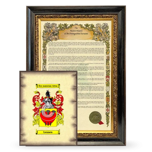 Lennen Framed History and Coat of Arms Print - Heirloom