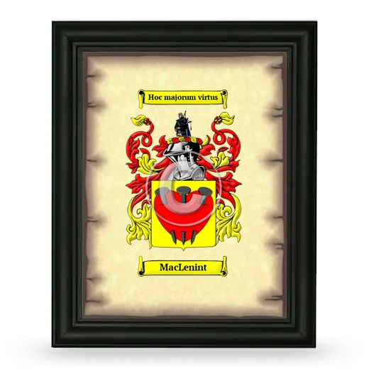 MacLenint Coat of Arms Framed - Black
