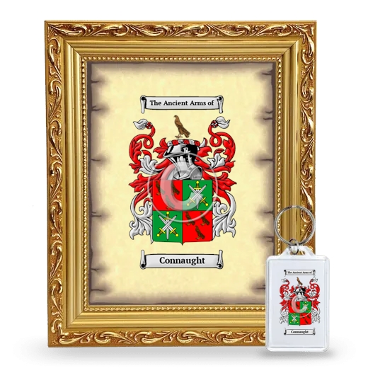 Connaught Framed Coat of Arms and Keychain - Gold