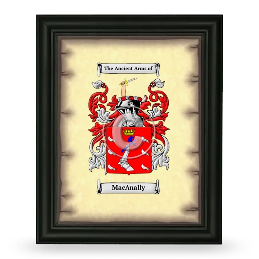 MacAnally Coat of Arms Framed - Black