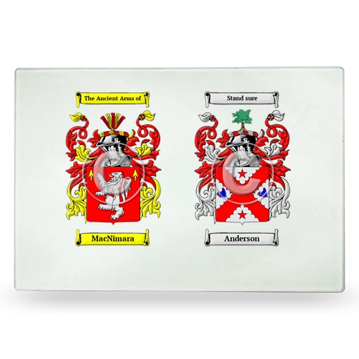 Double Coat of Arms Glass Cutting Board