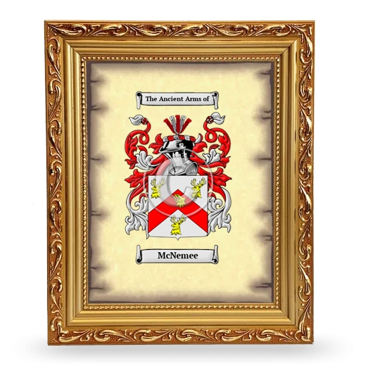 McNemee Coat of Arms Framed - Gold