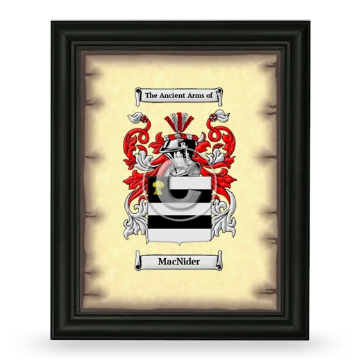 MacNider Coat of Arms Framed - Black