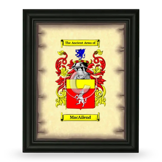 MacAilend Coat of Arms Framed - Black