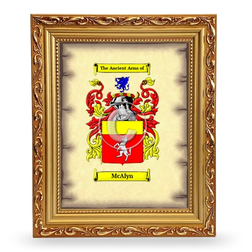 McAlyn Coat of Arms Framed - Gold