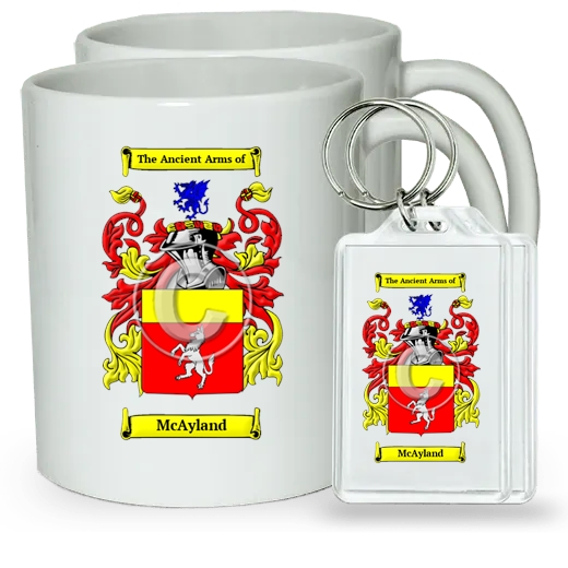 McAyland Pair of Coffee Mugs and Pair of Keychains