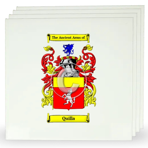 Quilla Set of Four Large Tiles with Coat of Arms