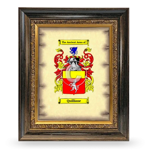 Quilliane Coat of Arms Framed - Heirloom