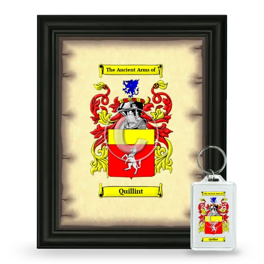 Quillint Framed Coat of Arms and Keychain - Black